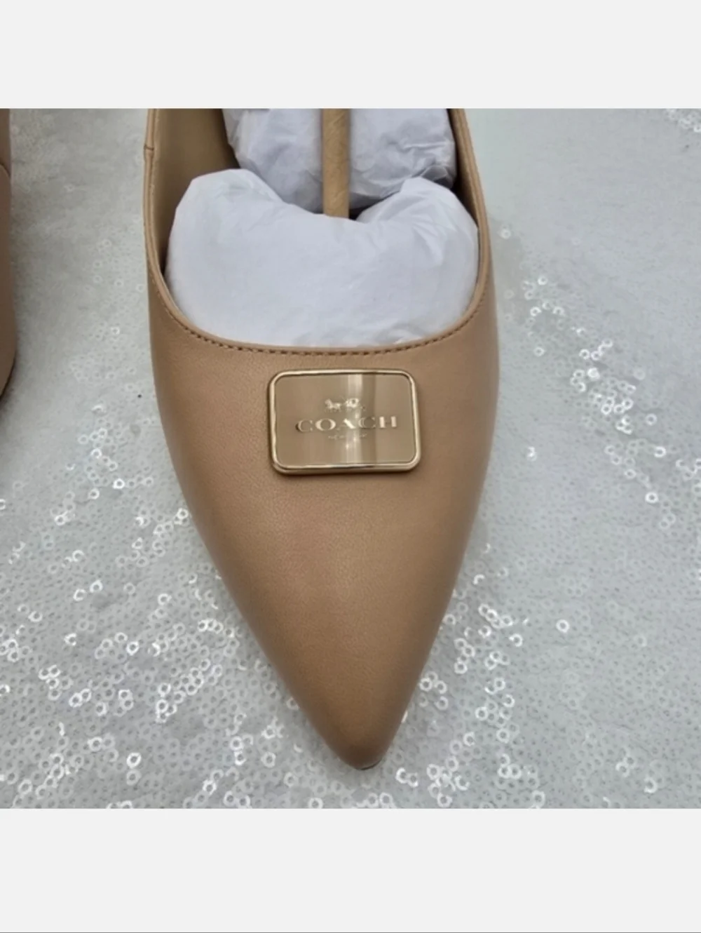 Coach Jillian Slingback Classic Closed toe Low Heel Neutral color Women's 9.5